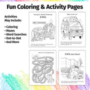 EMTs Help Save Lives educational coloring book inside pages