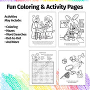 Inside pages of A Beary Special Hospital kids coloring and activity book