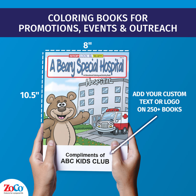 Hospital Visit Custom Coloring Books for Kids - Bulk Packs