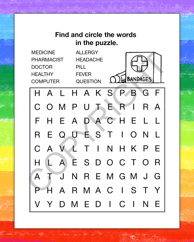 A Visit to The Pharmacy - Kids Coloring & Activity Books - 8" x 10.5"