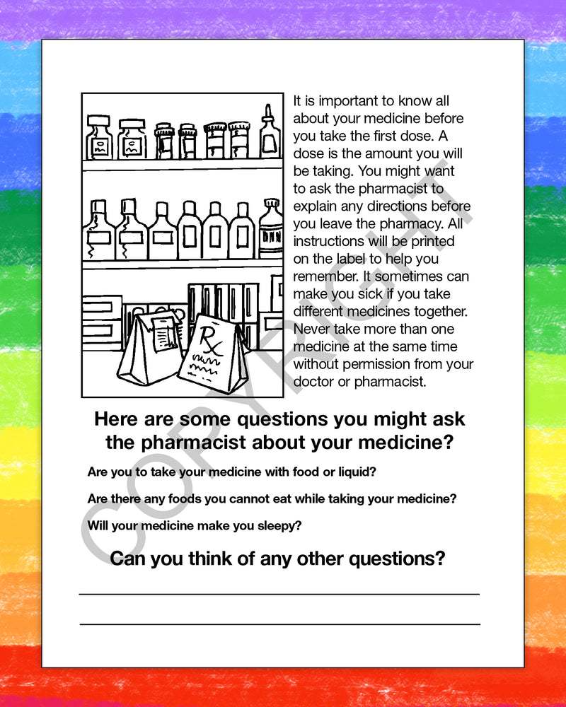 A Visit to The Pharmacy - Kids Coloring & Activity Books - 8" x 10.5"