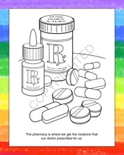 ZoCo - A Trip to The Pharmacy Kid's Educational Coloring & Activity Books
