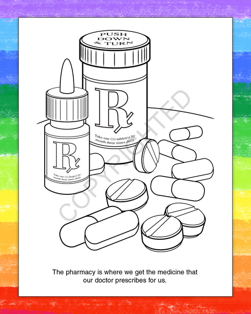 ZoCo - A Trip to The Pharmacy Kid's Educational Coloring & Activity Books