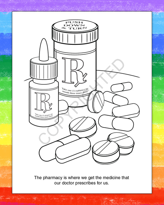 ZoCo - A Trip to The Pharmacy Kid's Educational Coloring & Activity Books