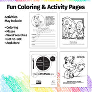 Eat Right Eat Healthy coloring book inside educational activity pages for children