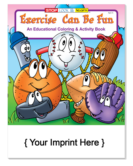 Exercise Can Be Fun - Coloring and Activity Books in Bulk (250+) - Add Your Imprint