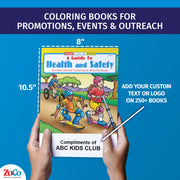 Custom health and safety coloring book with logo or text imprint
