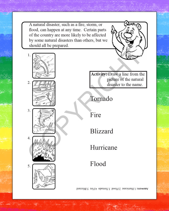 ZoCo - Learning Natural Disaster Safety - Coloring & Activity Books