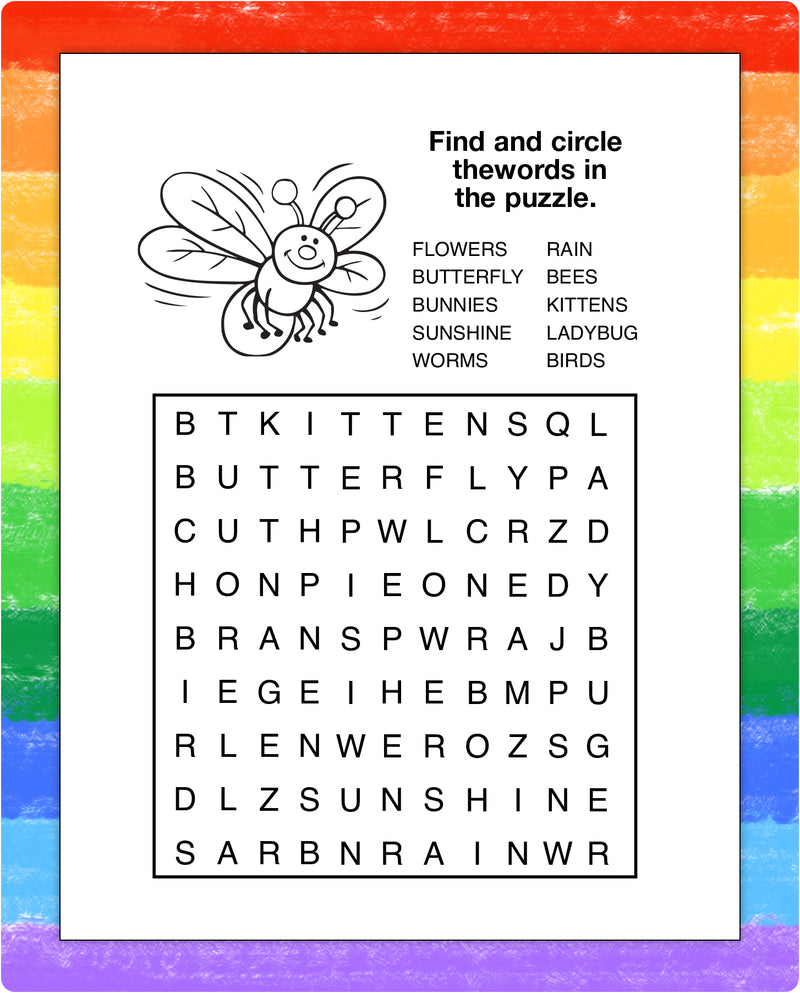 Kids puzzle page inside Days of Fun activity pad