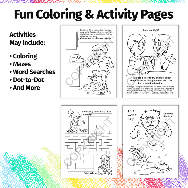Kids stress management coloring book inside activity pages