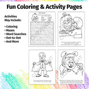 Halloween Safety kids coloring book inside pages with trick-or-treating safety activity
