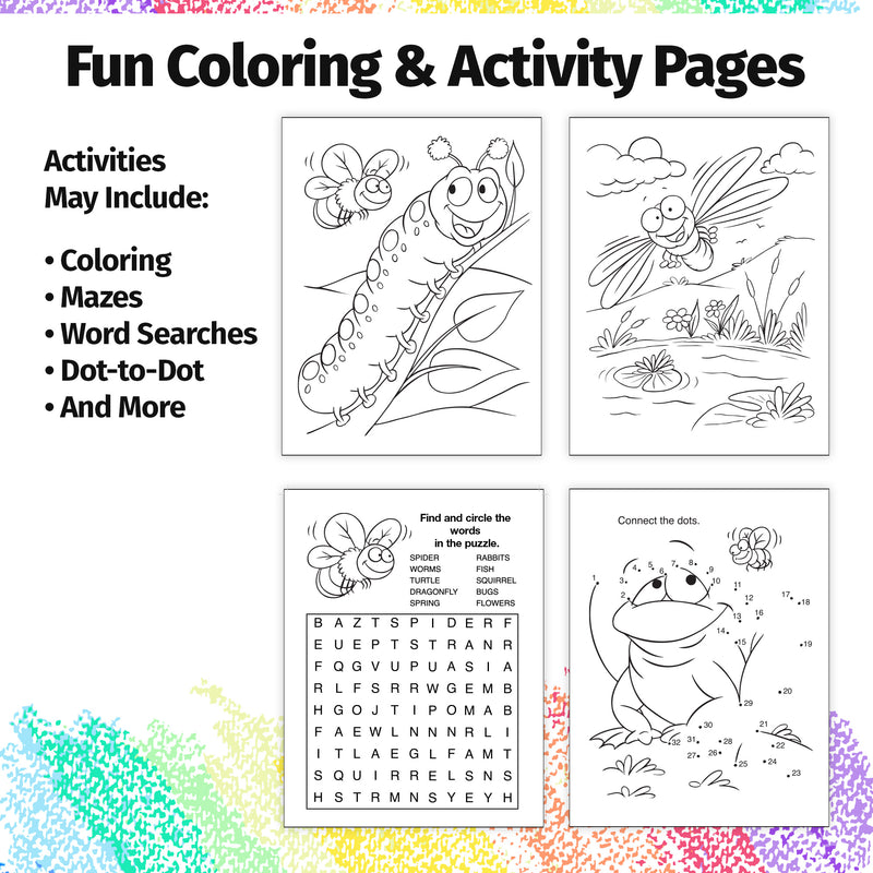 Spring coloring and activity book inside pages for children