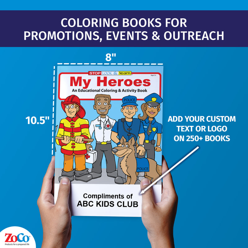 My Heroes kids coloring book featuring firefighters police officers and paramedics