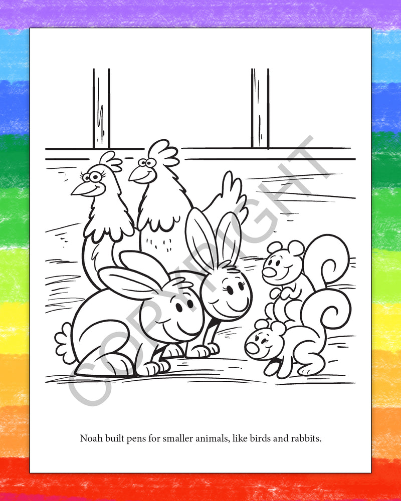 25 Noah's Ark & 25 Bible Stories - Kid's Coloring & Activity Books