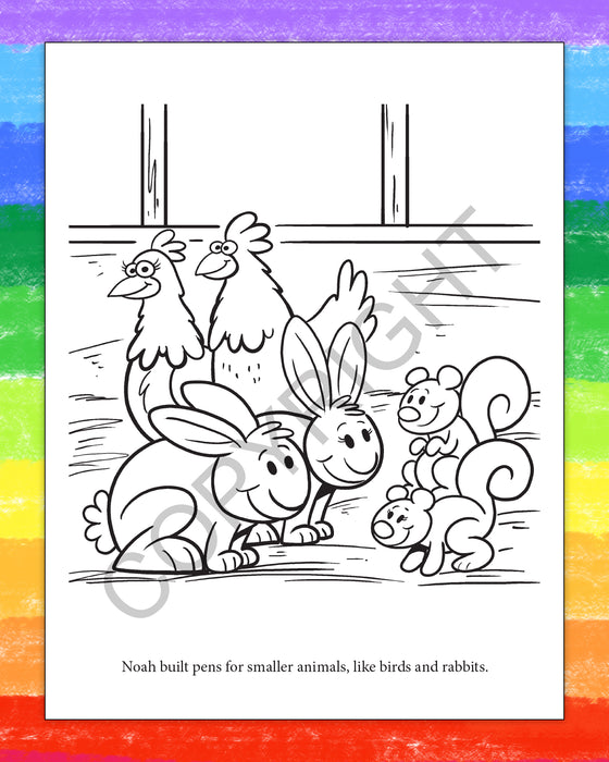 25 Noah's Ark & 25 Bible Stories - Kid's Coloring & Activity Books