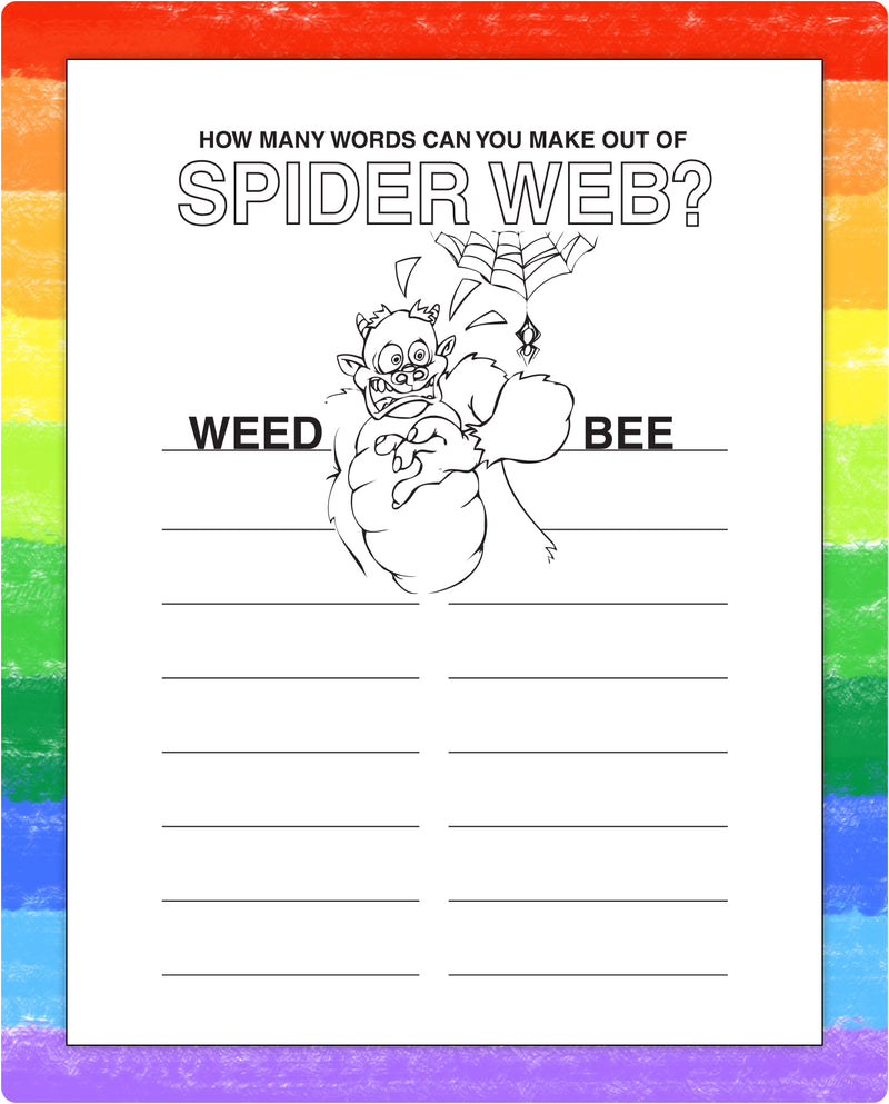 Halloween coloring page inside kids mini activity pad
