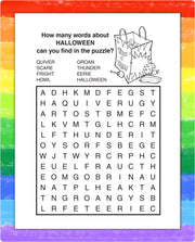 Halloween puzzle page inside kids mini activity pad