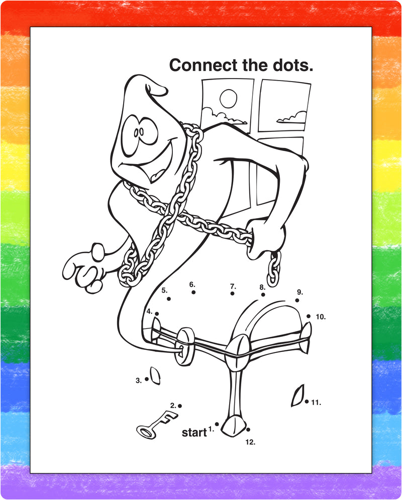 Halloween coloring page inside kids mini activity pad