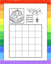 Halloween puzzle page inside kids mini activity pad