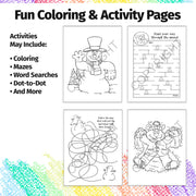 Holiday Fun coloring activity pages for kids