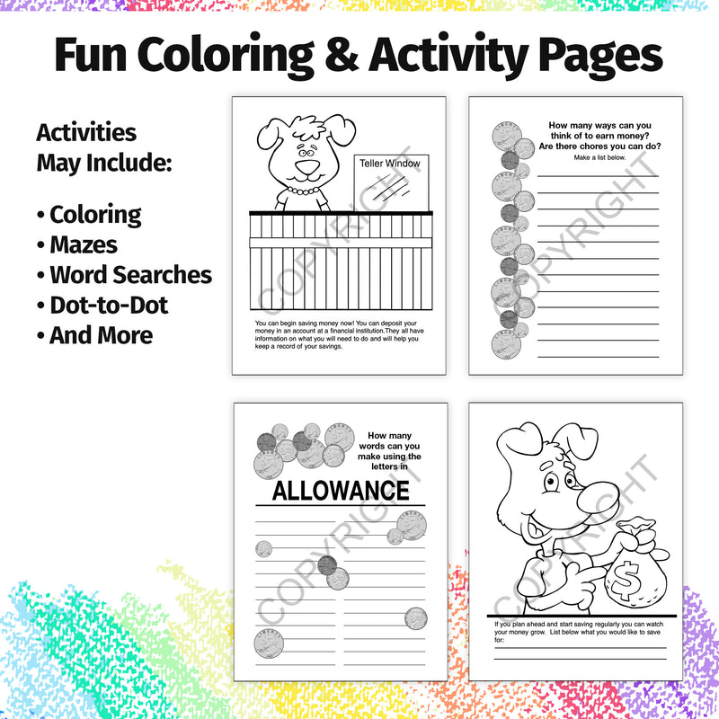 Be Smart, Save Money Custom Coloring Books for Kids - Bulk Packs