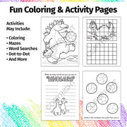 Inside pages of Let’s Color kids coloring and activity book