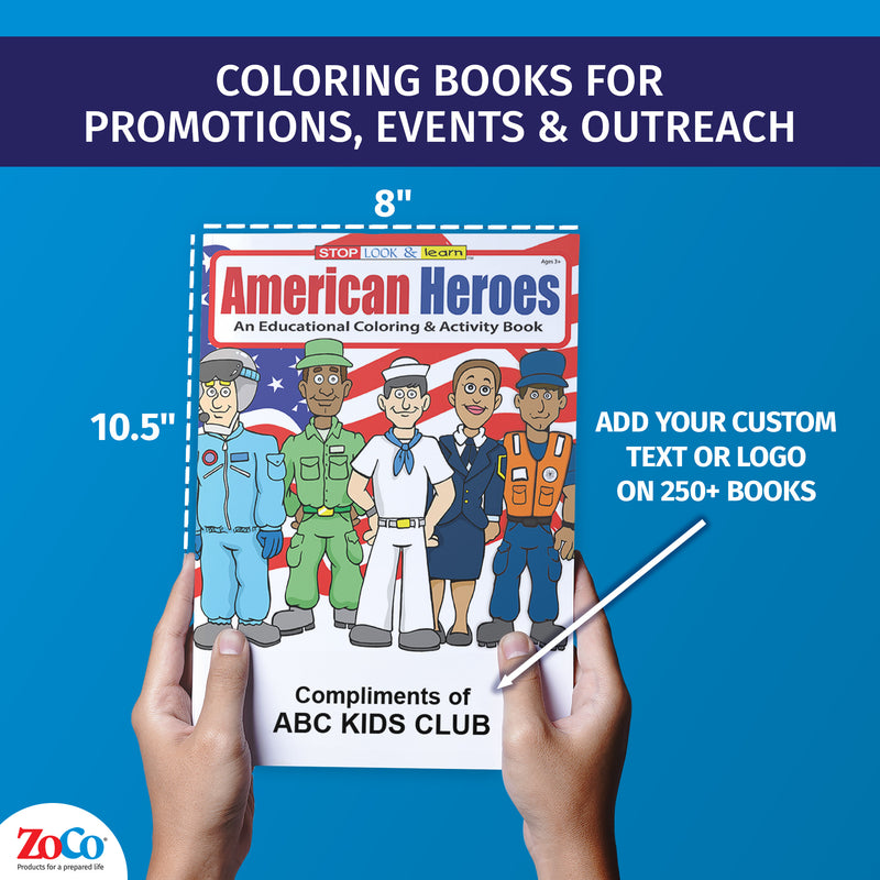 American Heroes kids coloring book about important people in U.S. history