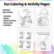 Inside pages of Fun to Color kids coloring and activity book