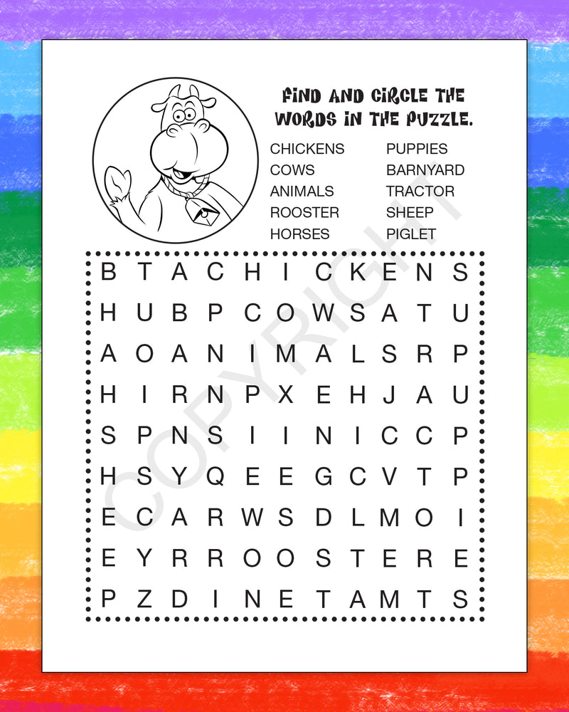 ZoCo - Animals on The Farm - Coloring & Activity Books