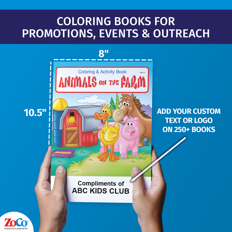 Farm animal coloring book for kids with cows pigs horses and more