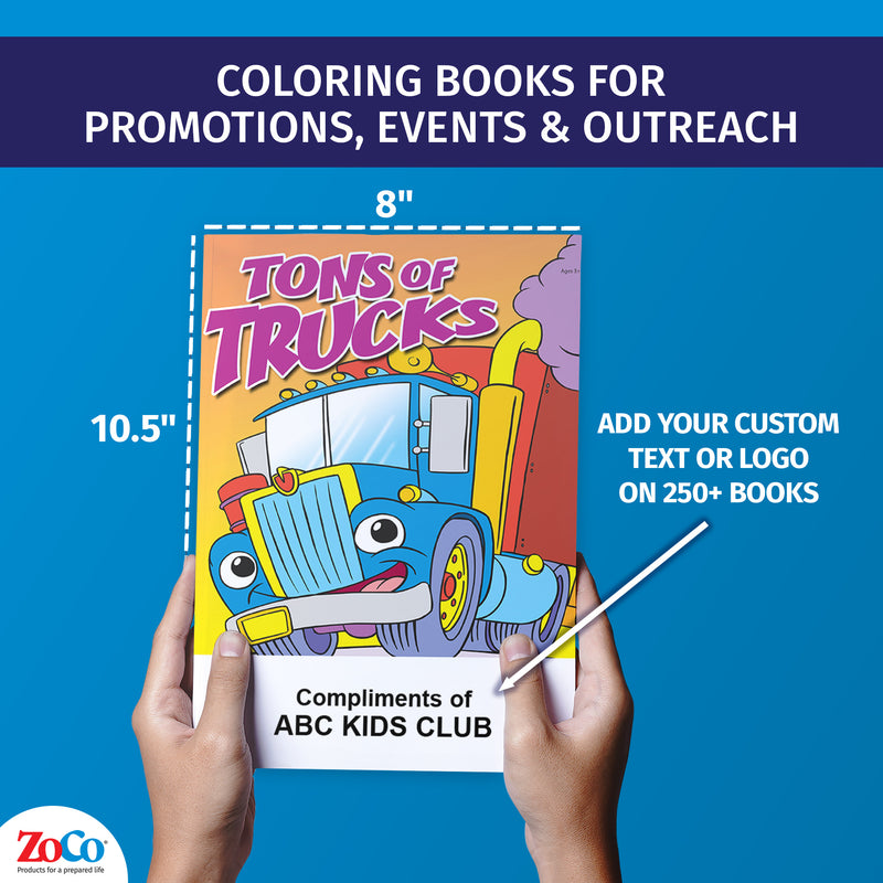 Truck coloring and activity book for children