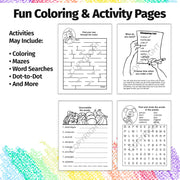 Grocery shopping coloring book inside activity page for children