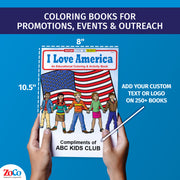 Patriotic coloring book for kids celebrating America and the USA