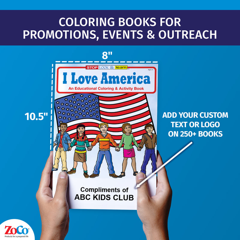 Patriotic coloring book for kids celebrating America and the USA