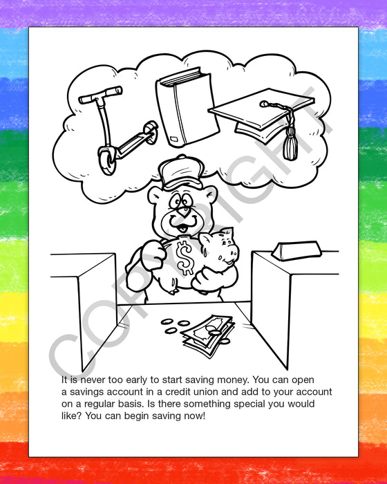 ZoCo - A Trip to The Credit Union Kid's Coloring & Activity Books