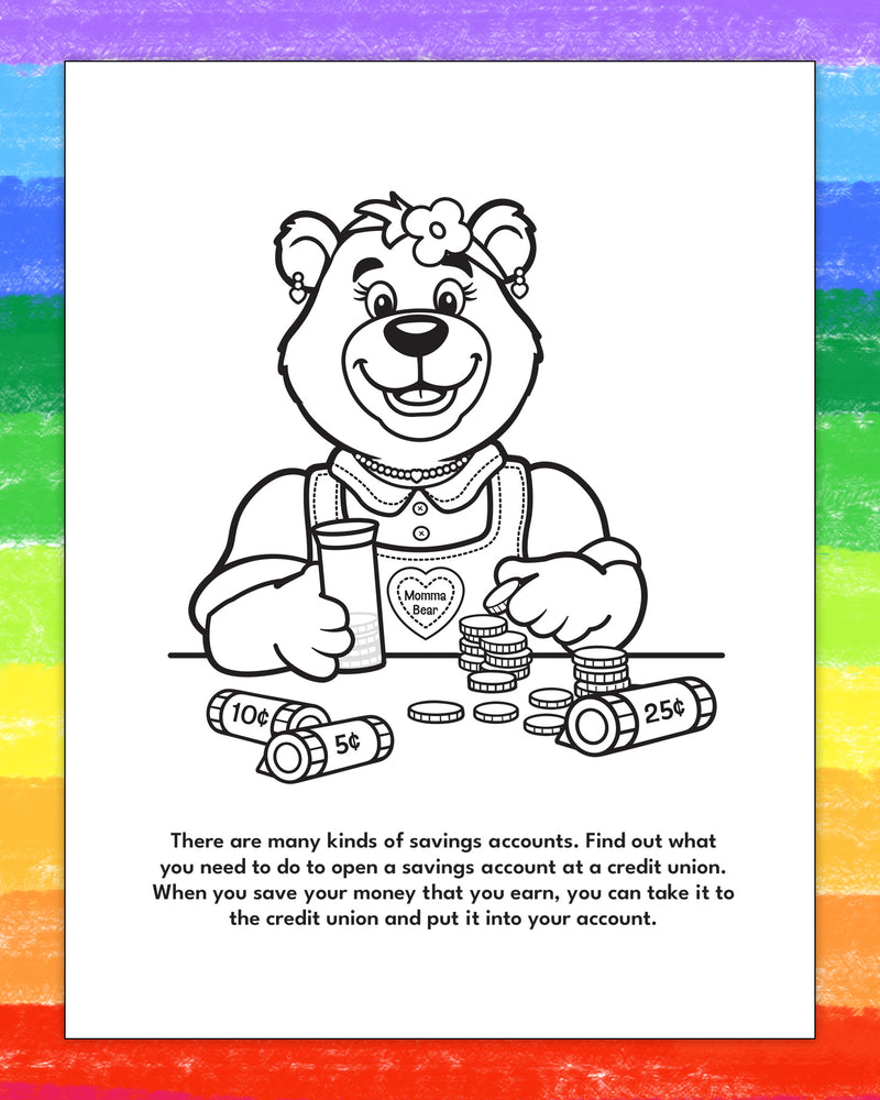 A Trip to The Credit Union - Kids Coloring & Activity Books - 8" x 10.5"