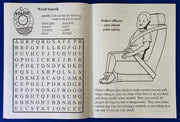 Inside pages of A Visit to the Police Station kids coloring and activity book