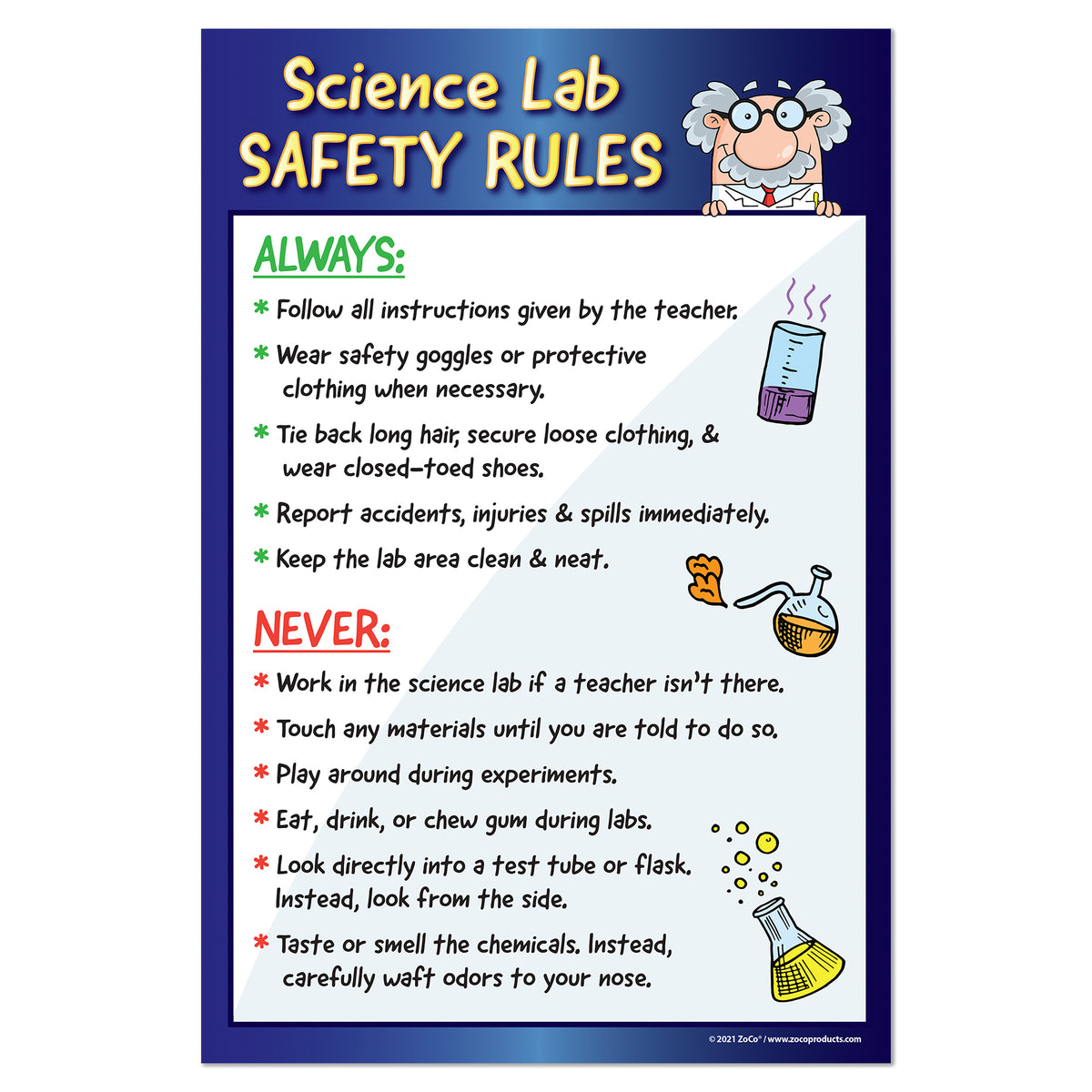 science lab safety rules poster