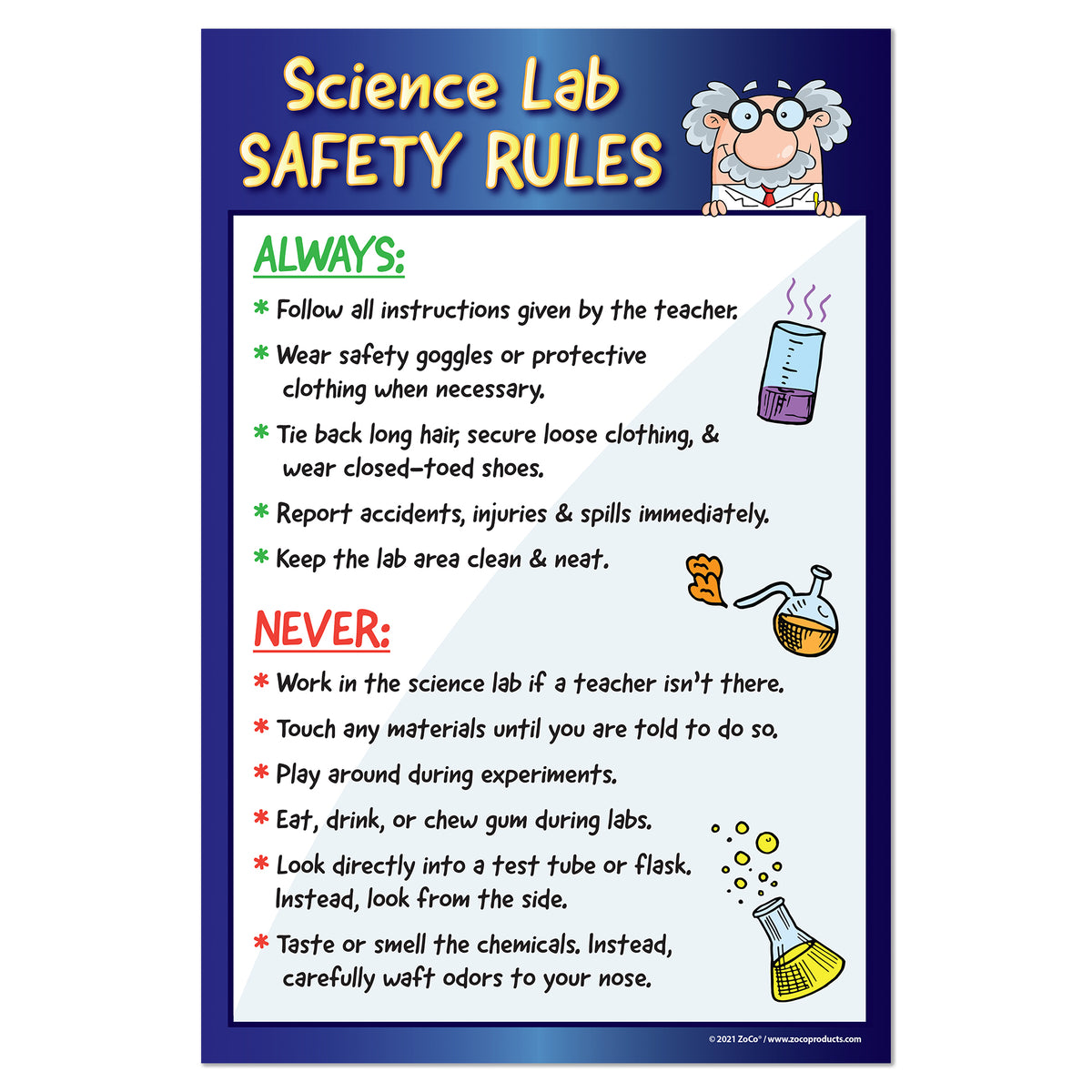 Science Lab Safety Rules Poster Science Lab Safety Rules Poster