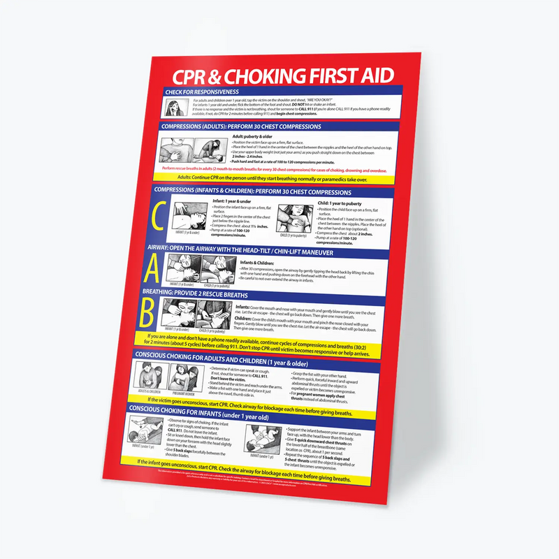 CPR and Heimlich Maneuver - Laminated Poster - 12"x18"