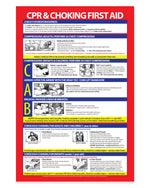 CPR and Heimlich Maneuver laminated first aid poster