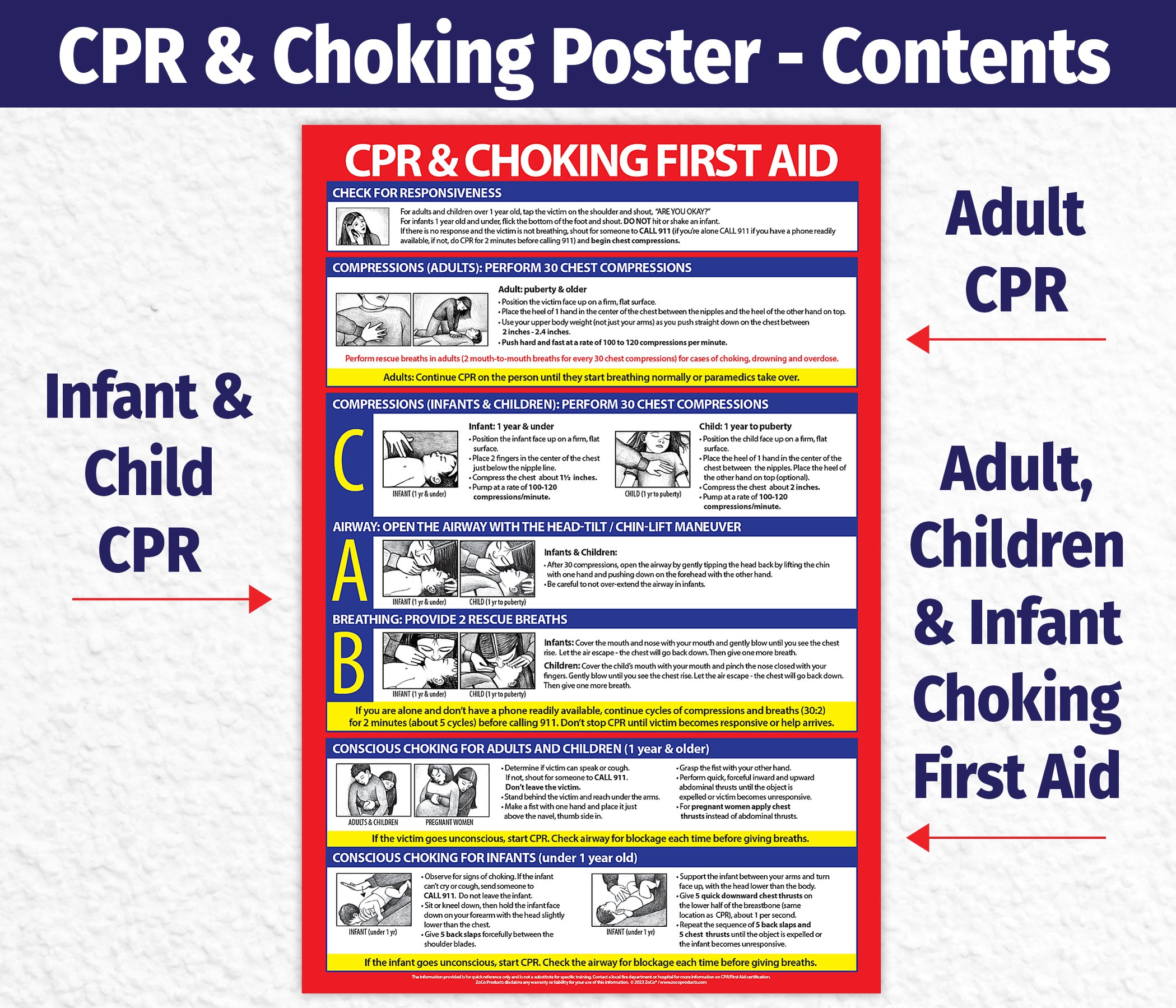 CPR and Heimlich Maneuver Poster - 12