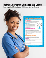 Kids Dental Emergencies First Aid Poster - 12" x 18" Laminated