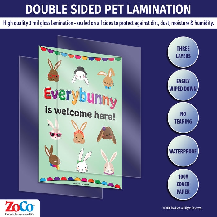 All posters are manufactured with double sided 3 mil thick encapsulated lamination - ZoCo Products