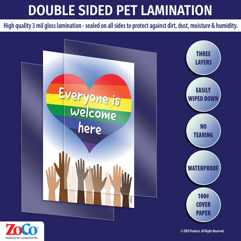Everyone Is Welcome Here — Laminated Diversity Poster — 12 × 18