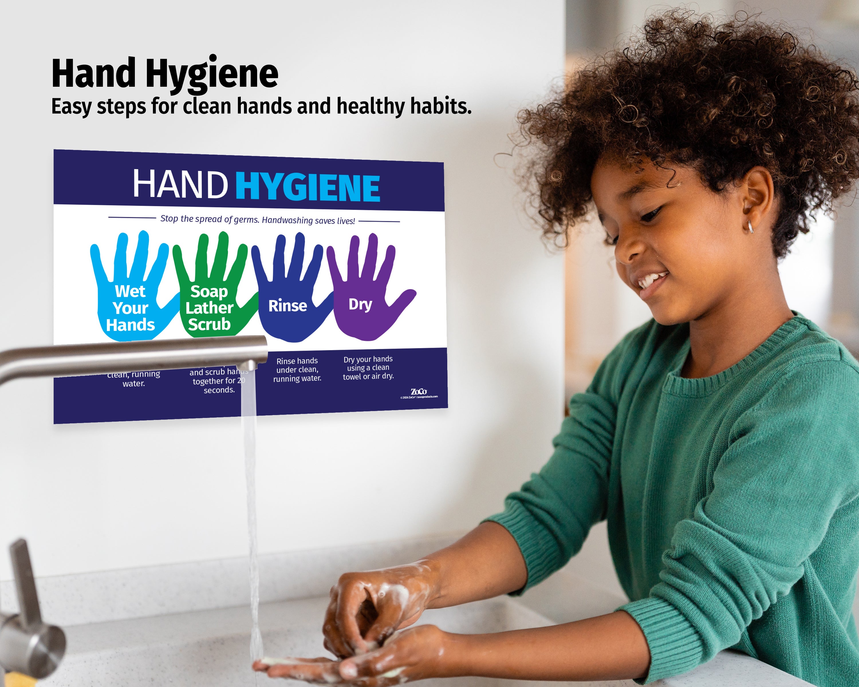 Hand Hygiene Poster — Laminated — ZoCo Products Hand Hygiene Poster — Laminated — ZoCo Products