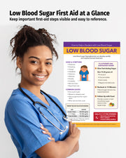 Low blood sugar emergency response poster for school nurse office