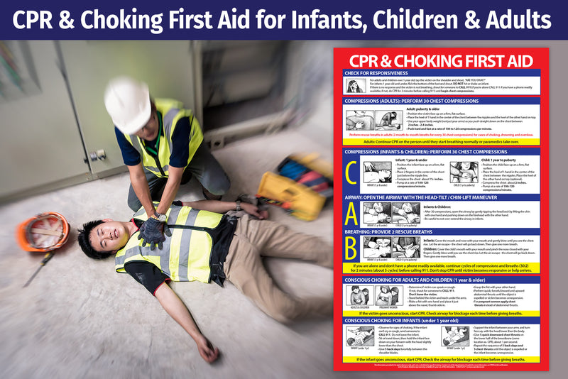 CPR and Choking Poster - Laminated