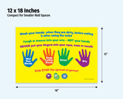 Kids handwashing laminated poster 12x18