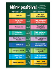 Think Positive! — Laminated Growth Mindset Poster — 12 × 18